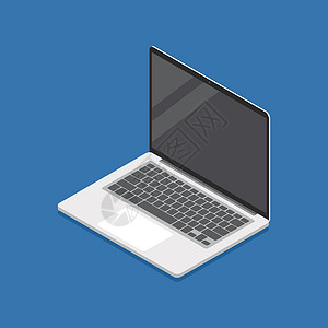 笔记本电脑等轴测图商业软垫办公室数据键盘技术桌面标识监视器软件设计图片