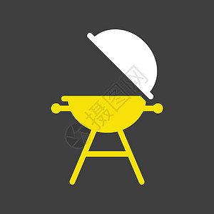 烧烤烧烤野餐矢量 ico牛扒烹饪食物标签派对黑色标识插图后院木炭背景图片