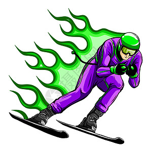 滑雪者跳跃的剪影 矢量图 运动理念男人乐趣数字锦标赛闲暇娱乐海报活动爱好夫妻背景图片