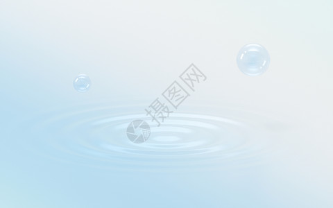 渐变水和气泡3d 渲染背景图片