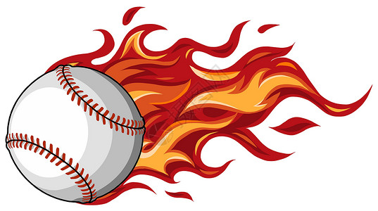 棒球教练白色背景矢量火焰棒球它制作图案钻石蝙蝠垒手角落教练联盟运动员捕手犯规手套插画
