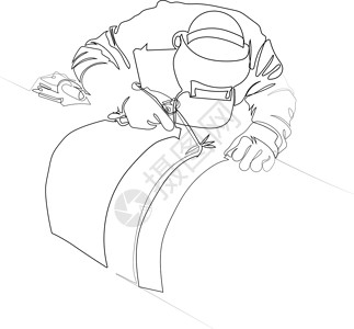 电焊机干线管道电化学保护工作涂鸦男人工厂气候工人草图环境一条线工程师背景图片