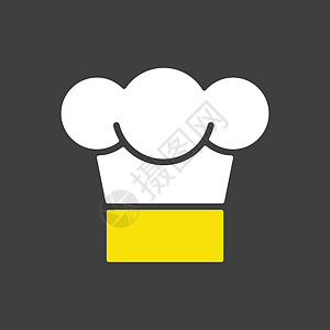 厨师烹饪帽矢量 ico插图戏服工作衣服炊具标识厨房食物白色面包背景图片