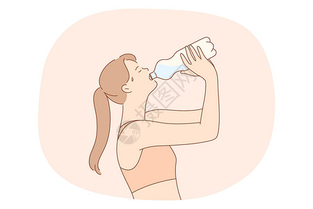 喝椰汁的女孩饮用纯净水液体健康理念玻璃平衡女孩女士水合物饮料身体液体营养口渴设计图片