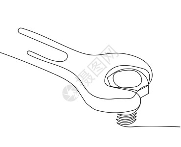 转动螺钉钢坯扳手螺栓螺钉和螺母插画