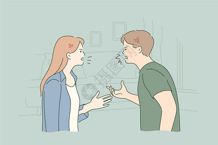 责备夫妻吵架冲突离婚压力概念设计图片