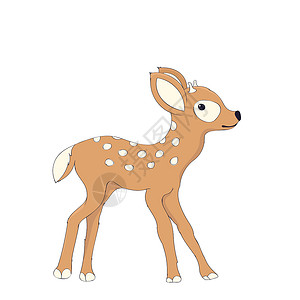 动物园小鹿可爱的小鹿性格插画