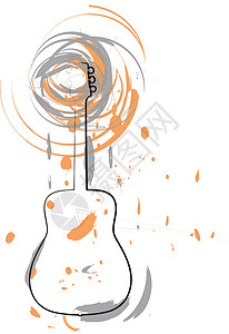 抽象吉他它制作图案漩涡独奏笔记音乐协议插图金属艺术生活节日背景图片