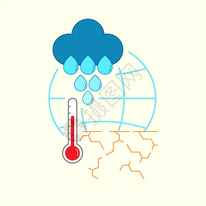 天气干燥全球变暖效应 ep插画