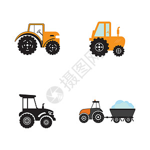 拖拉机矢量图标设计它制作图案玩具街道机器农业机械交通推土机农场包装场地背景图片