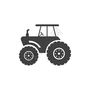 土地图标拖拉机矢量图标设计它制作图案玩具包装土地收成农场挖掘机农民农业交通孩子插画