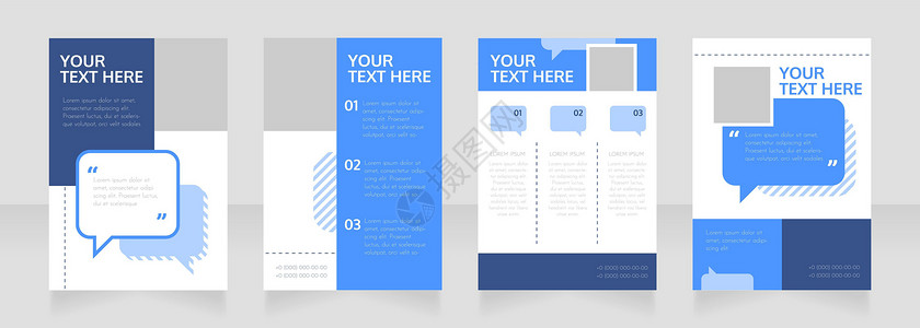 大众媒体空白小册子布局设计 服务信息 垂直海报模板集 带有文本的空复制空间 预制的公司报告集合 可编辑传单纸页背景图片