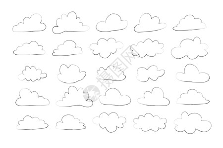 大咖云集云集在手绘涂鸦素描万科季节草图天气漫画贴纸气氛气候天空演讲空气插画