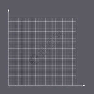 彩色线条箭头网格纸 数学图 具有 x 轴和 y 轴的笛卡尔坐标系 带有彩色线条的方形背景 学校教育的几何图案 透明背景上的内衬空白几何学测量插画