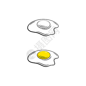 鸡蛋炒双菇美味的鸡蛋矢量图标设计它制作图案家禽厨房插图油炸美食早餐蛋壳裂缝生活烹饪设计图片