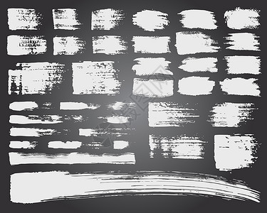 向量组的画笔压克力描边 黑色背景上的白色 手绘田庄元素 水墨画 肮脏的艺术设计 文本引用信息公司名称的位置条纹学校墙纸农庄织物拉背景图片