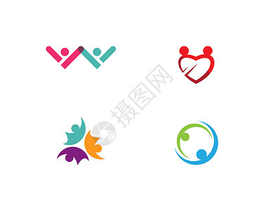社区社区护理Logo模板公司领导社会合伙圆圈友谊世界团队商业团体背景图片