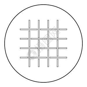 织物纤维网格布纺织图标圆圈黑色矢量图解实心轮廓样式图像组织衣服帆布材料黄麻纺织品羊毛圆形插图针织插画