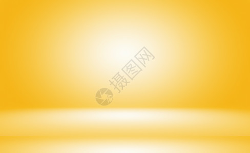 闪亮的黄色渐变工作室墙房间背景的抽象实体坡度奢华圆圈地面产品辉光展示插图横幅生态背景图片