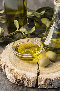 特写有机橄榄油橄榄 高品质的美容照片概念;背景图片