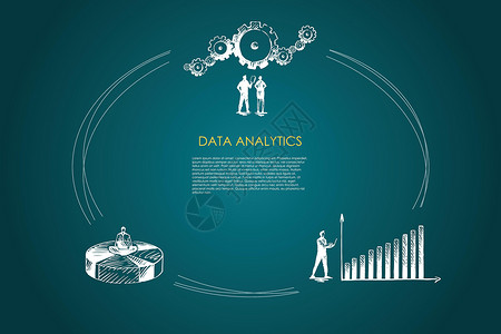 柱状数据分析图数据分析查看数据计划和齿轮的商务人员和坐 od 图矢量概念 se金融界面创新头脑网络日程讨论统计商业战略插画