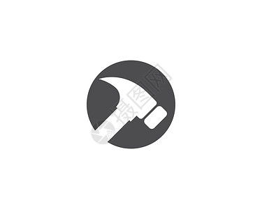 设计素材雷神锤子标志 vecto金属律师创造力工具网络标识白色硬件木工法律插画