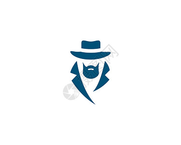 侦探帽侦探标志 vecto纺织品黑色绅士男人插图裙子衣服领带燕尾服徽标设计图片