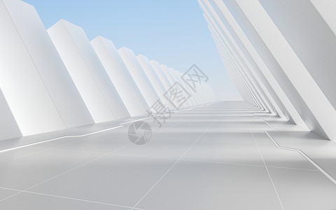 白色空 tunnel3d 渲染建筑学阴影入口创造力走廊技术科幻小说建造角落背景图片