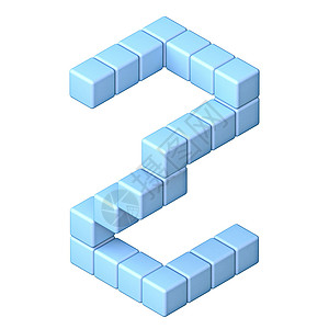 蓝色立方体正交字体 Letter Z 3背景图片