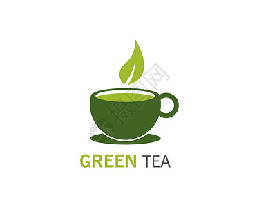 绿茶手机端模板一杯茶标志模板艺术玻璃商业叶子咖啡店杯子酒吧互联网插图食物插画