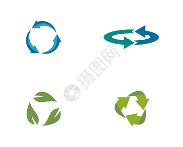 回收矢量日志徽标垃圾环境收物载体回收物生态插图箭头白色背景图片
