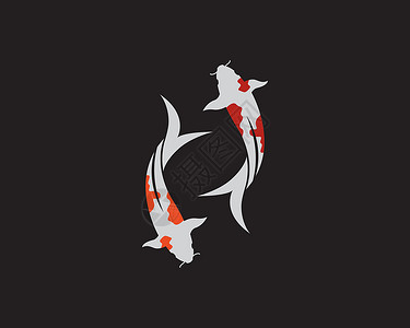 锦鲤鱼标志矢量 ico插图刷子水族馆鲤鱼绘画爱好节日鱼缸钓鱼食物背景图片