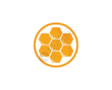 蜂蜜标志模板设计产品食物蜂巢标签农场标识六边形徽章梳子插图背景图片
