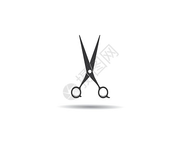 剪刀标志矢量 ico艺术理发标签造型师插图女性商业女士理发师工具背景图片
