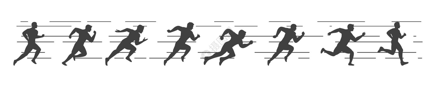 赛跑者剪影插图运动员高清图片