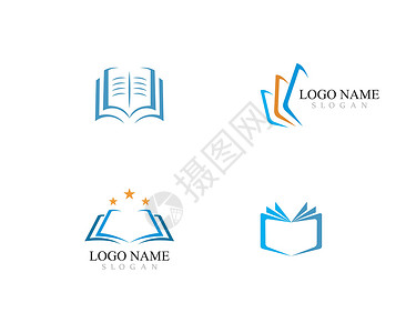书店logo书 Logo 模板矢量它制作图案学习全书图书馆百科教科书标识网络字典白色学校插画