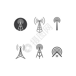 埃斯库图塔无线塔标志图矢量 ico互联网数据技术上网发射机广播标识安全细胞卫星插画