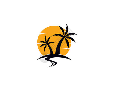 夏季标志矢量 ico海洋旅行海滩太阳假期插图徽章台币棕榈艺术背景图片