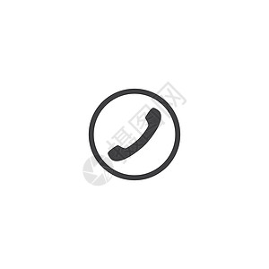 电话图标客户黑色呼叫者收藏拨号插图讲话技术中心呼叫插画