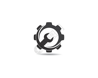指南针LOGO服务图标 Logo 模板矢量图标它制作图案扳手汽车车库维修公司机械办公室技术电脑插图插画