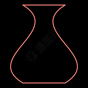霓虹灯花瓶红色矢量插图平面样式 imag背景图片