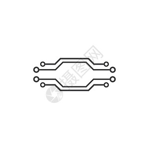 金属丝标识电路技术标志 vecto芯片商业创造力网络创新电缆标识灯泡圆圈插图设计图片