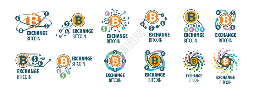 跨境汇款加密货币的矢量标志 用比特币换钱金融经济互联网银行业插图横幅市场贸易密码图表设计图片