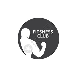 肌肉健美健身俱乐部重量锻炼女士男性运动徽章女性标签爱好健身房插画