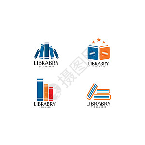 图书馆徽标矢量图标它制作图案横幅店铺书店标签俱乐部插图销售市场教育出版背景图片