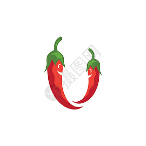 红辣椒创意红辣椒菜单标签插图农场烹饪美食辣椒胡椒香料标识插画