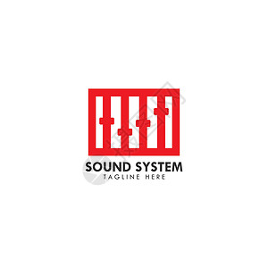 音乐系统它制作图案音响系统音量控制图标矢量低音力量渠道打碟机标识控制板工作室网络立体声体积插画