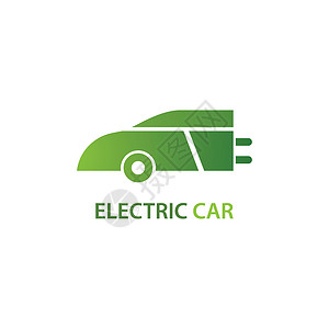 杂交种电动车绿卡插图生态燃料运输叶子标识电池技术服务电缆插画