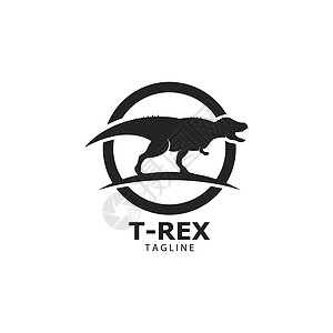 古奇标志素材强大的 TREX 标志侏罗纪时期概念图标它制作图案历史古生物学食肉捕食者动物蜥蜴科学荒野爬虫卡通片插画