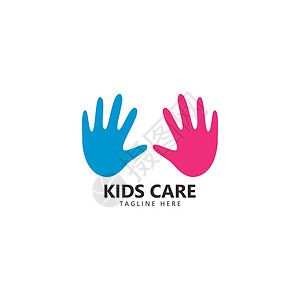 儿童友谊儿童护理徽标统一矢量图标它制作图案女性幸福婴儿健康保险教育女孩玩具标识手指设计图片